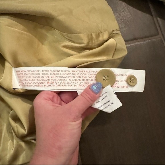 NWT Anthro Mon Renn Leone Khaki Notch Collar Long Sleeve Blazer Jacket XXL - Picture 10 of 17